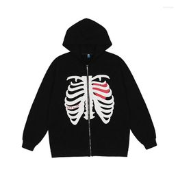 Kadın Ceketleri Gotik Ceket Sonbahar Y2K Harajuku Zip Hoodies Kadın Grunge Goth Mektubu Baskı Büyük Street Giyim Sweatshirt