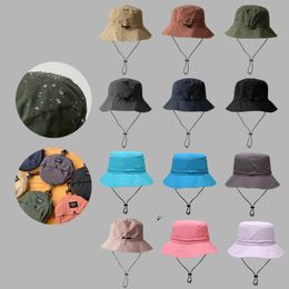 Wide Brim Hats Bucket Fish Hat Hold Water Outer Unisex Space Lipat for Easy Woman Portable with Wind Belt 230303