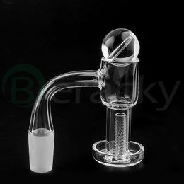 Beracky Flat Top Smoking Terp Slurpers Quartz Banger With Hollow Bubble Cap Ball Terp Pill 2mm Wall 10mm 14mm 18mm Nails For Glass Water Bongs Dab Rigs Pipes