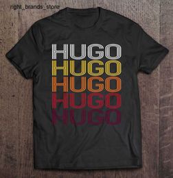 Men's T-Shirts Hugo Retro Wordmark Pattern Vintage Style Oversized T-Shirt Print Short Sleeve Tee Sport Men T-Shirt Over Size Man 0304V23
