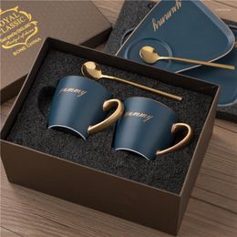 Cups Saucers Nordic Coffee Cup Modern Pattern Luxury Ceramic Latte Glass Gift Box Funny Decor Tazas Desayuno Drinkware BG50BD