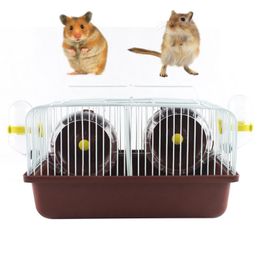 Small Animal Supplies 1pc Plastic Hamster Cage Set Empty Pastoral Complete Squirrel Foundation Transparent Single Layer Nest