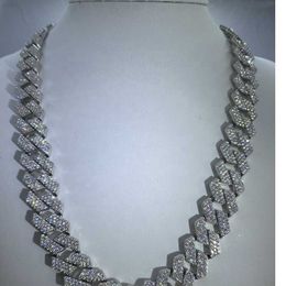 Lifeng Ready to Ship Hip Hop Men 18mm20inches Full Iced Out Moissanite Cuban Chain Necklace