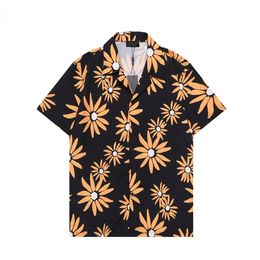 1 Casablanc-s 22ss designer shirts Masao San print mens casual shirt womens loose silk shirt short sleeves luxury t-shirt high quality teesQ39