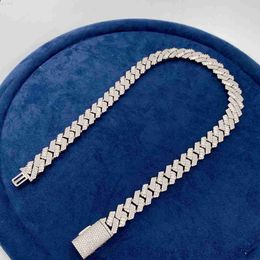 Custom Hip Hop Jewellery Miami 15mm Mens Baguette Iced Out Bracelet Necklace Moissanite Cuban Link Hiphop Chain