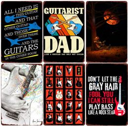 Vintage Music and Guitar Lovely Gift Metal Tin Signs Wall Decor Art Posters Bar Retro Plaques Painting Home Decor 30X20cm W03