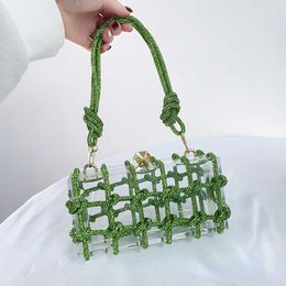 Colourful Transparent Pvc Shoulder Bag for Woman 2023 Luxury Designer Handbag and Purse Pearl Crossbody Bag Summer Ladies Box Bag 230304
