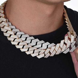 15mm 18mm Width Fashion S925 Sterling Silver d Colour Vvs Moissanite Diamond Cuban Link Chain Hip Hop Necklace