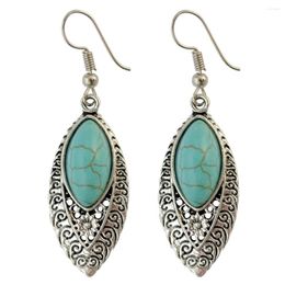 Dangle Earrings Antique Silver Fashion Natural Turquoise Beads Pendant Ladies Jewellery With Bracelet