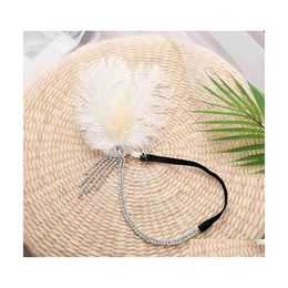 Wedding Hair Jewelry Gatsby Bridal Feather Headband Indian Bohemian Headgear Headdress Women Girls Children Drop Delivery Dhrys