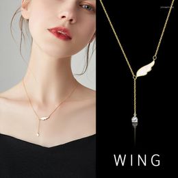 Pendant Necklaces Fashion Stainless Steel Personality Angel Necklace For Women Choker Neck Chain Golden Jewelry Girl Birthday Gift