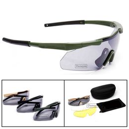 Outdoor Eyewear Tactical Glasses Military Goggles Bullet proof Army Sunglasses with 3 Lens Men Hiking Shooting Motorcycle Gafas 230303
