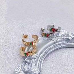 Half circle designer branded G stud 316L Stainless Steel 18k Gold silver rose women letter engrave hoop earrings girls wedding jewelry