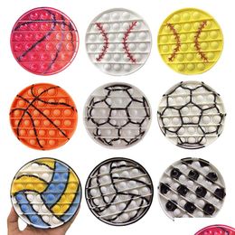 Decompression Toy Popular Baseball Football Volleyball Basketball Push Fidget Toys For Children Kawaii Figet Kids Antistress Dhzqg