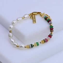 Necklace Earrings Set CSxjd Natural Pearl Colourful Stone Bracelet Fresh And Elegant Women's Jewellery