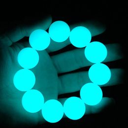 Link Bracelets Chain Charm Man Bracelet Luminous Fluorescent Stone Pearl Night Light Jellery Glow In The Dark For Women Jewelry GiftsLink