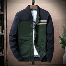 Men's Jackets Men Jacket Long Sleeves Super Soft Coat Contrast Color Buttons Outerwear