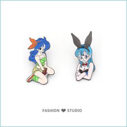 Cartoon Accessories Rabbit Girl Burma Small Brooch Woman Cute Japanese Emblem Decorative Idea Wide Pin Buckle Accessory Drop Deliver Dhgqw