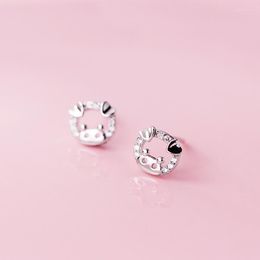 Stud Earrings MloveAcc Fashion 925 Sterling Silver Animal Pig Tiny For Women Party