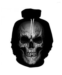 Men's Hoodies KISSQIQI Men Sweatshirt Hoodie 3D Printed Skulls Tracksuits Casual Fashion Trend Maximum Size S-5XL