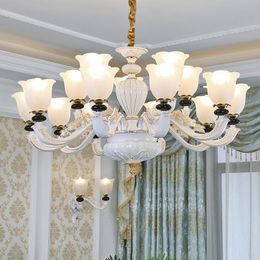 Chandeliers Nordic Style White Chandelier Lighting Living Room Lamps Ceiling Luxury Atmosphere Alloy Restaurant Bedroom LampChandeliers