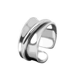 Sterling Silver rings for women wide smooth round Simple Minimalist Open Adjustable Finger Ring Fashion Band Female Bijoux