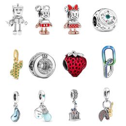 925 Fashionable Pandora Sterling Silver Charm Mother's Day Series New Light Bulb Love Castle Beaded Accessories Beads