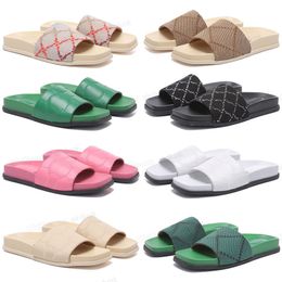 Designer Quilting Sandals Platform slipper Slide Summer Women Real Leather Luxury Flat Slippers Thick Bottoms Rubber Flip Flops Beach Shoe Open heel fashion sandal