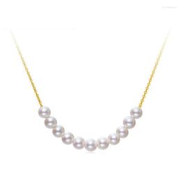 Chains Sinya Natural 4.5-5mm Pearls Strands Necklace With 45cm 18k Gold Chain Au750 Fine Jewellery Gift For Girls Women Lover
