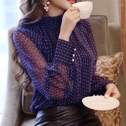 Women's Blouses 2023 Summer Woman Top Blusa Mujer Lace Chiffon Blouse Women Shirt Long Sleeve Womens Tops And Ladies Plus Size