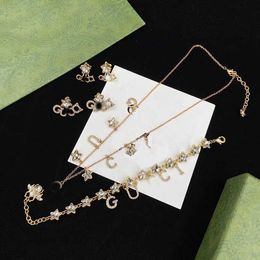 2023 New Luxury High Quality Fashion Jewellery for Pentagram insect Rhinestone Necklace Bracelet Earrings brass design set