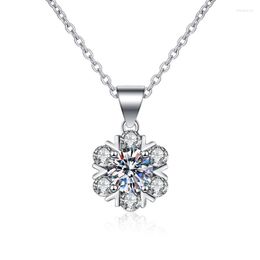 Pendant Necklaces Genuine 925 Sterling Silver Snowflake Pattern Necklace Female Korean Style Fine Jewellery Accessory