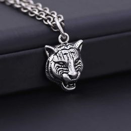 95% OFF 2023 New Luxury High Quality Fashion Jewellery for family men's Sterling Silver Necklace temperament wolf king totem Tiger Gift Zodiac Sign