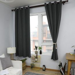 Curtain & Drapes Nordic Black Curtains Half Blackout For Living Room Balcony Bedroom Kitchen Bay Window Thickening 1 Piece