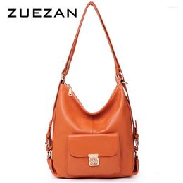 School Bags Natural Cowhide Women Backpack Genuine Leather Shoulder Bag Girl Hobo B394