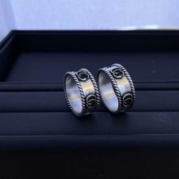 20% OFF 2023 New Luxury High Quality Fashion Jewelry for silver old twisted wire fried dough twist edge hemp rope carving ring personalized hip hop