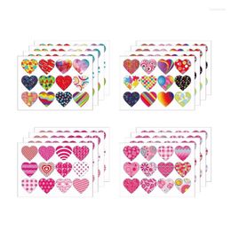 Gift Wrap 16/24 Sheets Heart Shaped Stickers Self Adhesive Valentine Label Reward Sticker Small Business Packaging Box