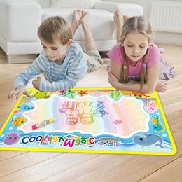 8 Types 2 Pens Doodle Mat Writing Drawing Board Colouring Books Water Painting Rug Kids Educational Toys