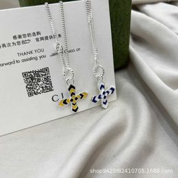 Fashion Collection 2023 New Luxury High Quality Fashion Jewellery for silver three-dimensional double-sided enamel cross necklace for men and women