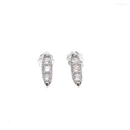 Stud Earrings Simple Silver Jewellery 925 Sterling Silver/Gold Colour Sparkling Bar With Clear CZ Brincos