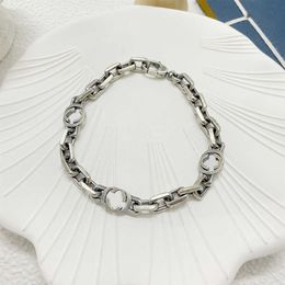 60% OFF 2023 New Luxury High Quality Fashion Jewelry for silver old interlocking fine exquisite bracelet men and women lovers Cuba Chain Bracelet