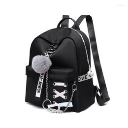 School Bags Khamezoa 2023 Handbags Fashion Personality Oxford Cloth Soft Shoulder Knapsack Japanese Style Women Black Pink Girl Bag