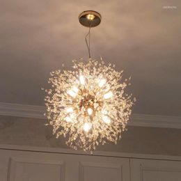 Chandeliers Modern Creative K9 Crystal Dandelion Living Room Bedroom Luxury Decoration Pendant Lights Restaurant Hanging Lamp