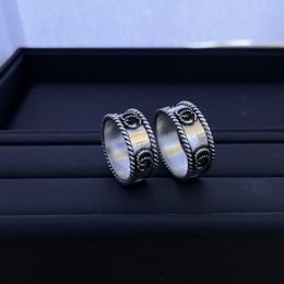 70% OFF 2023 New Luxury High Quality Fashion Jewellery for silver old twisted wire fried dough twist edge hemp rope carving ring Personalised hip hop