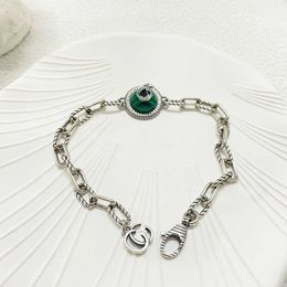 95% OFF 2023 New Luxury High Quality Fashion Jewelry for Silver Malachite Bracelet double twisted hand ornament hip hop gift high version