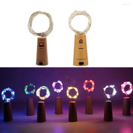 Strings LED Wine Bottle Lights 1/2/3M Copper Wire Fairy String Light Battery Operated With Cork For Party Wedding Decor