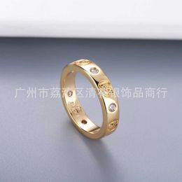 Fashion Collection 2023 New Luxury High Quality Fashion Jewelry for same double new 18K single diamond trend couples straight ring