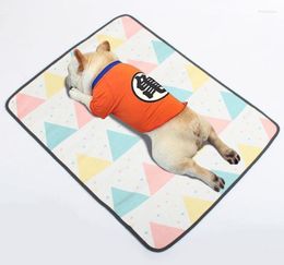 Cat Beds Cool Summer Dog Mat Breathable Ice Silk Washable Pet Sleeping Pad Heat Dissipation Cats Dogs Accessories For Puppy S-XL