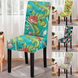 Chair Covers Design Snake Print Dining Cover Strech Elastic 3D Printed Slipcover Seat For Kitchen Stools Home Decor