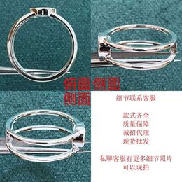 Factory wholesale 2023 New Luxury High Quality Fashion Jewelry for side empty style interlocking double narrow opening interwoven pattern connecting ring